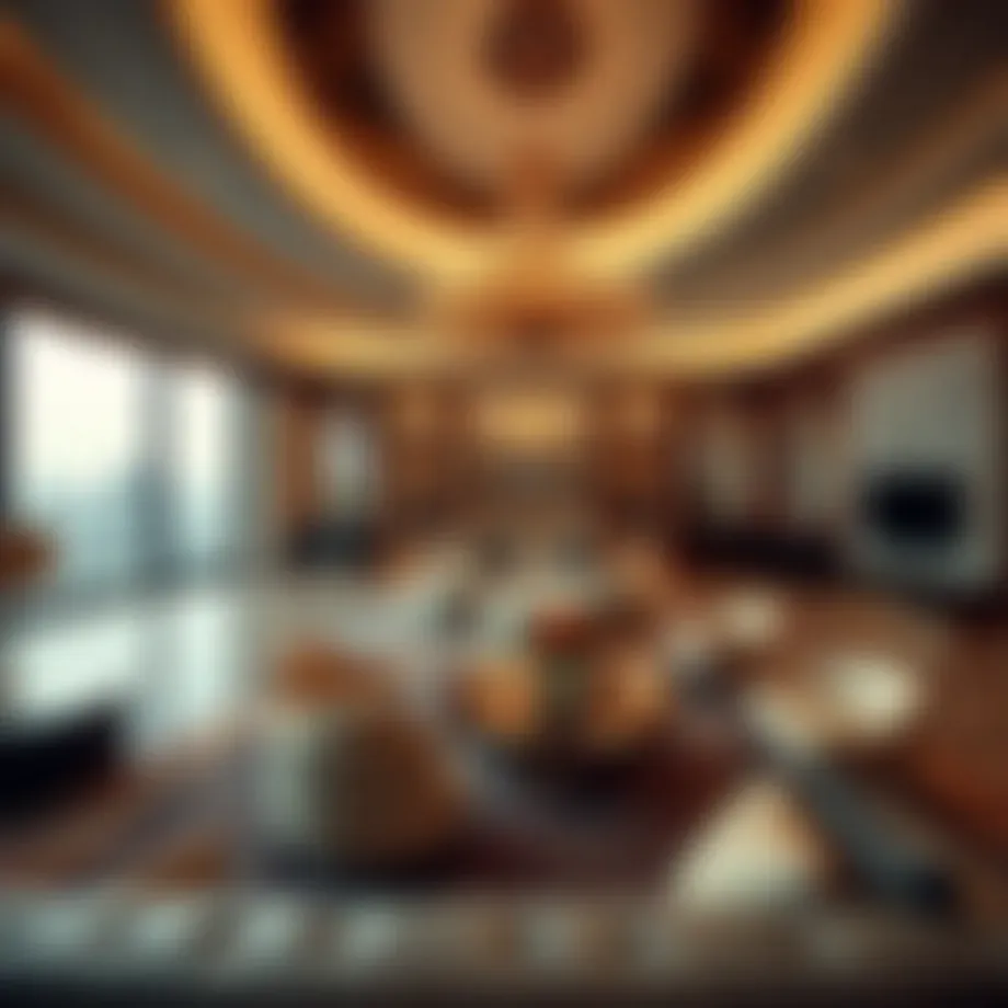 Luxurious interior of a Dubai penthouse showcasing opulence