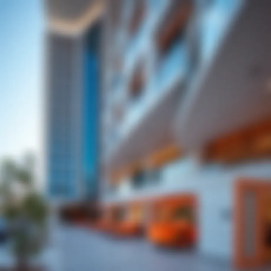 Architectural detail of Al Waleed Building showcasing modern design