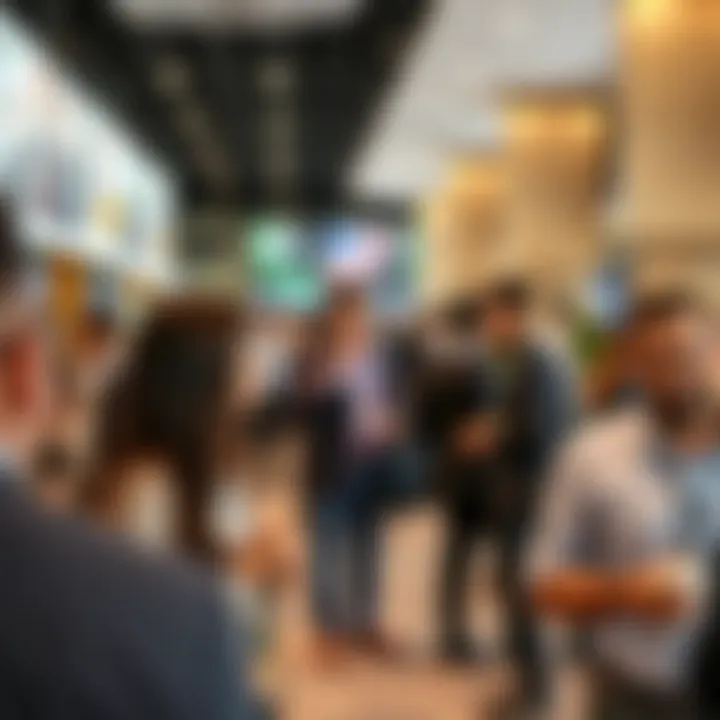 A bustling networking event in Business Bay highlighting the connection between various industries