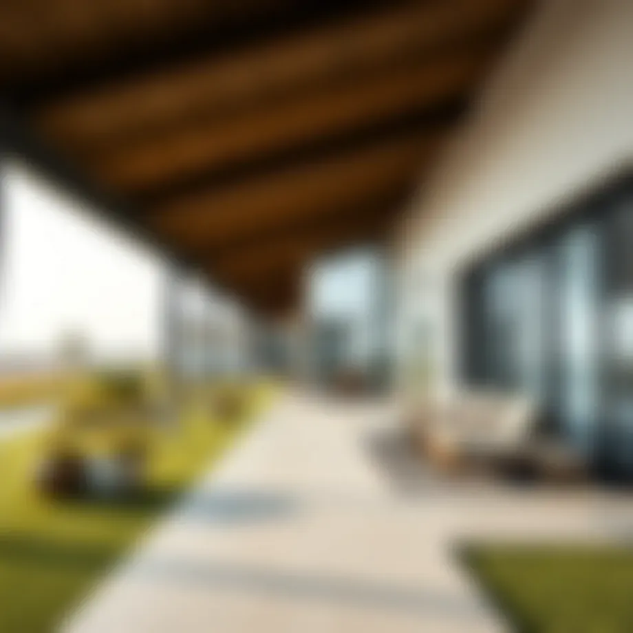 A contemporary farmhouse nestled in the Dubai landscape showcasing modern architecture