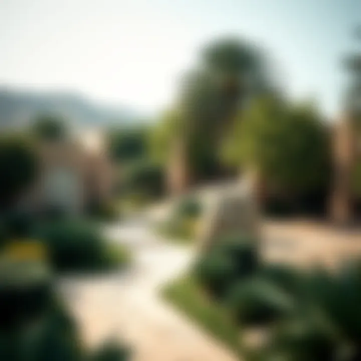 Al Ain Oasis with its lush greenery contrasting the surrounding arid landscape