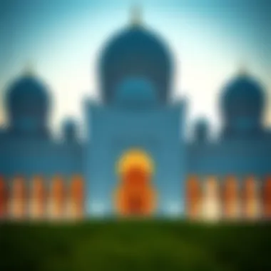 Stunning view of Sheikh Zayed Grand Mosque showcasing intricate details