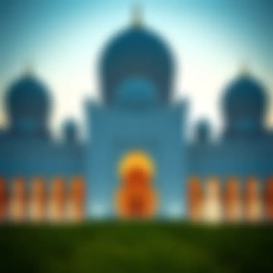 Stunning view of Sheikh Zayed Grand Mosque showcasing intricate details
