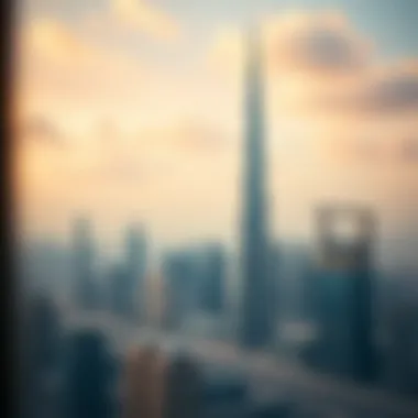 Dubai Skyline with Indigo Icon Tower Aerial view of Dubai skyline featuring Indigo Icon Tower