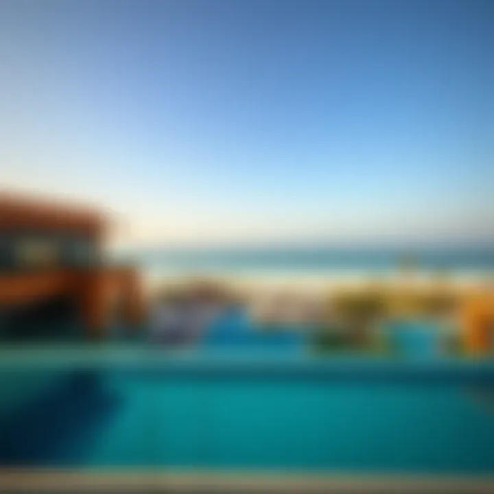Panoramic view of La Mer beachfront with luxurious amenities