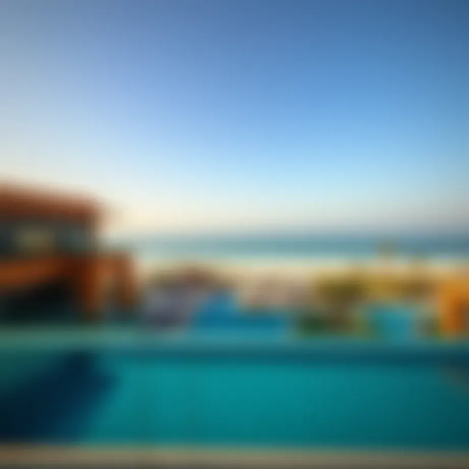 Panoramic view of La Mer beachfront with luxurious amenities