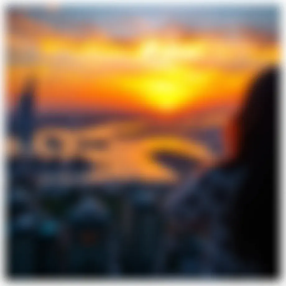 Stunning sunset view from a luxury penthouse in Dubai