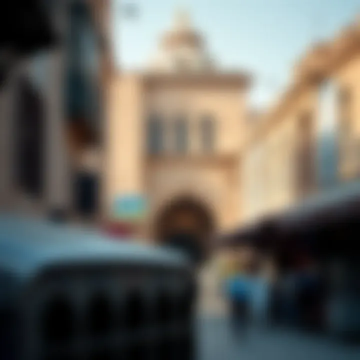 Historical architecture surrounding the Gold Souk marketplace