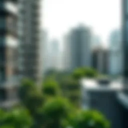 Urban skyline showcasing sustainable architecture