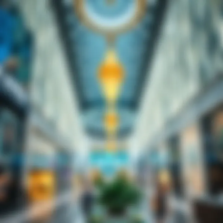 Inside the Dubai Mall showcasing luxury stores